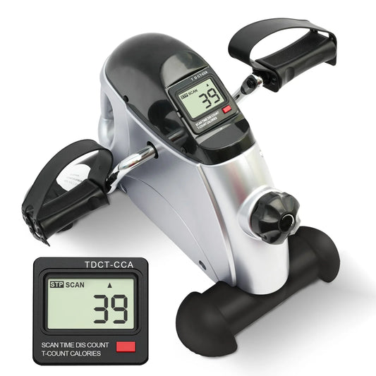 Under Desk Bike Pedal Exerciser, Mini Cycle Exercise Bike, Portable Leg Exerciser with Digital Display for Home