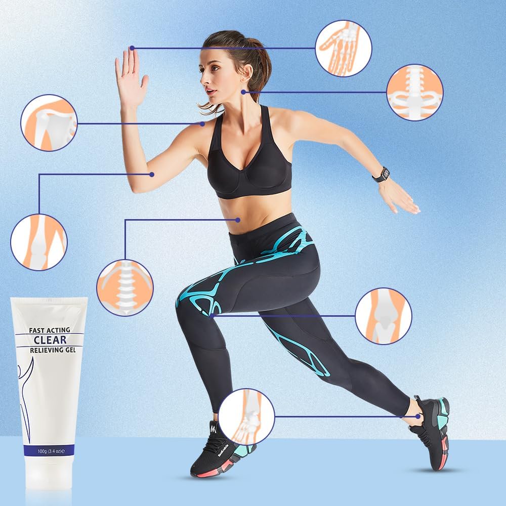 Soothing Cooling Gel 100G, Relieving Body Gel, Pain Relieving Gel, Fast Acting Clear Pain Relieving Gel, Cooling with Menthol and Frankincense, Relieve Muscle Tension (1PCS)