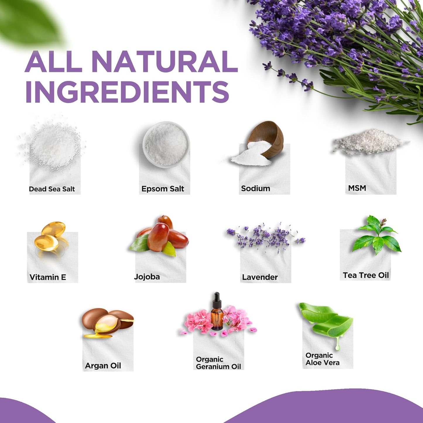 Calming Lavender Foot Soak with Epsom Salt - 2 PACK -Foot Soak Soothes Sore Tired Feet, Athletes Foot & Remove Foot Odor. Best Foot Spa Pedicure Set