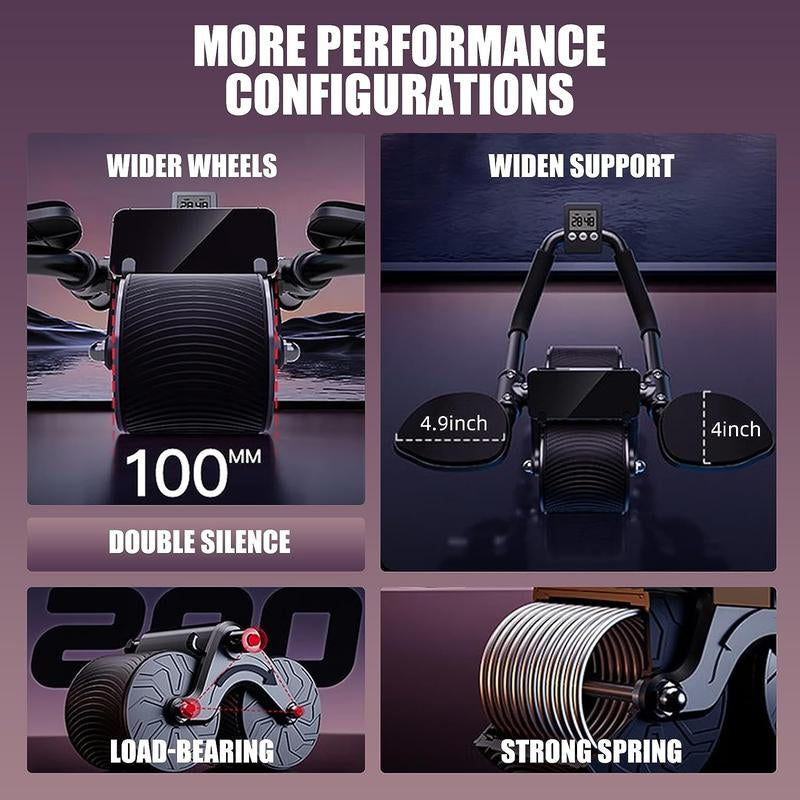 Tekdeals Elbow Support Automatic Rebound Abdominal Wheel, Ab Roller for Abdominal Exercise Machine, Abs Workout Equipment, Dolly Core Strengthening Trainer Fitness Belly Training