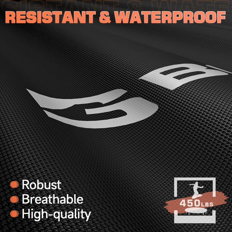 BCAN 450/550 LBS Foldable Mini Trampoline, 40"/48" Fitness Trampoline with Bungees, Adjustable Foam Handle/T-Handle/No Handle, Stable & Quiet Exercise Rebounder for Adults