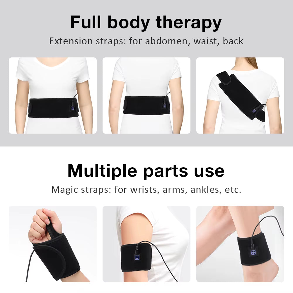 Red Light Therapy Sports Wrist Wraps 660Nm 850Nm 48 Lamp Beads Infrared Belt Support Brace Waist Heat Pad Hand Massager