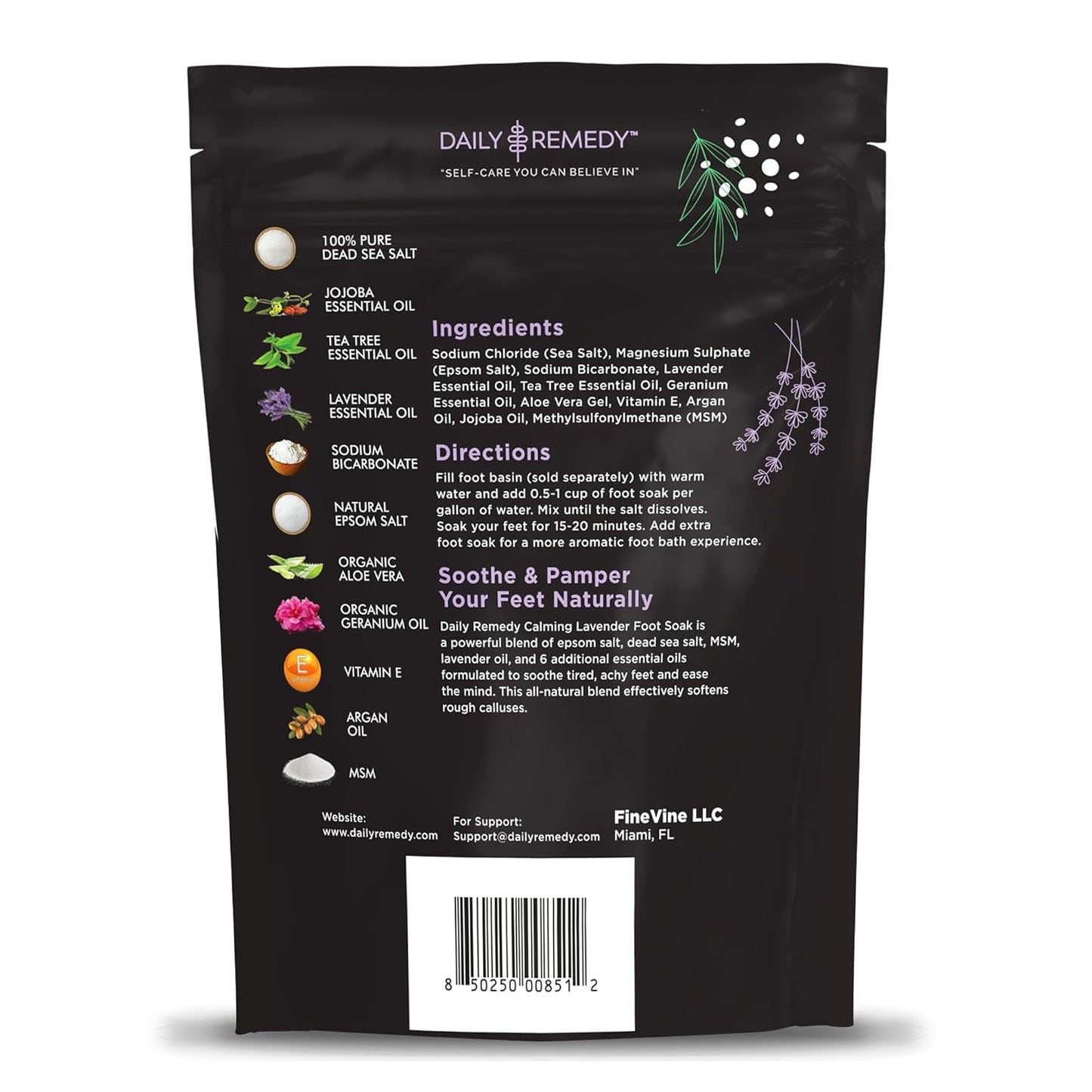 Calming Lavender Foot Soak with Epsom Salt - 2 PACK -Foot Soak Soothes Sore Tired Feet, Athletes Foot & Remove Foot Odor. Best Foot Spa Pedicure Set