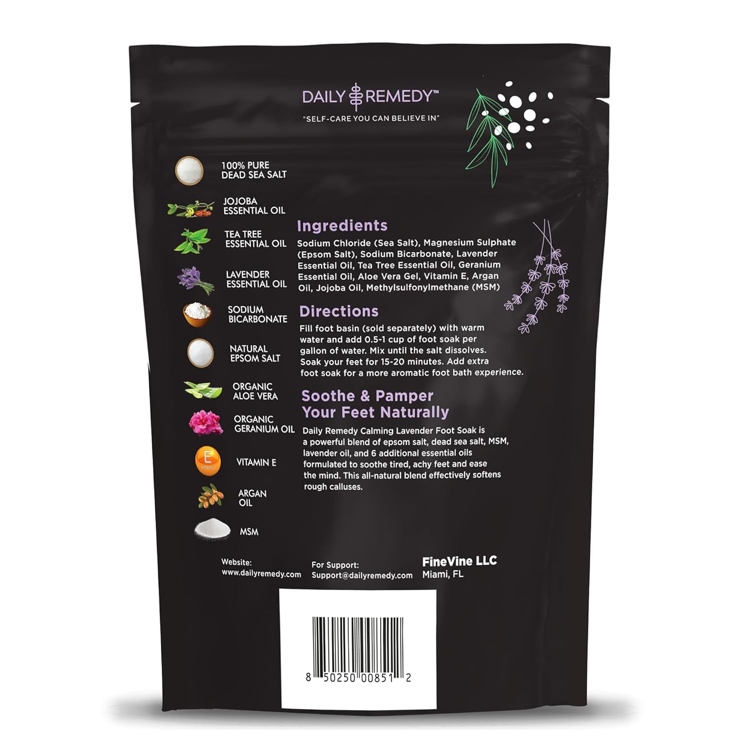 Calming Lavender Foot Soak with Epsom Salt - 2 PACK -Foot Soak Soothes Sore Tired Feet, Athletes Foot & Remove Foot Odor. Best Foot Spa Pedicure Set