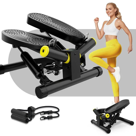Ziwwvy Steppers for Exercises, Twisting Stepper for Butt Lifting with Resistance Bands and 330Lbs Weight for Home and Office Use with LCD Monitor and Dual Hydraulic Fitness System to Sharping Waist