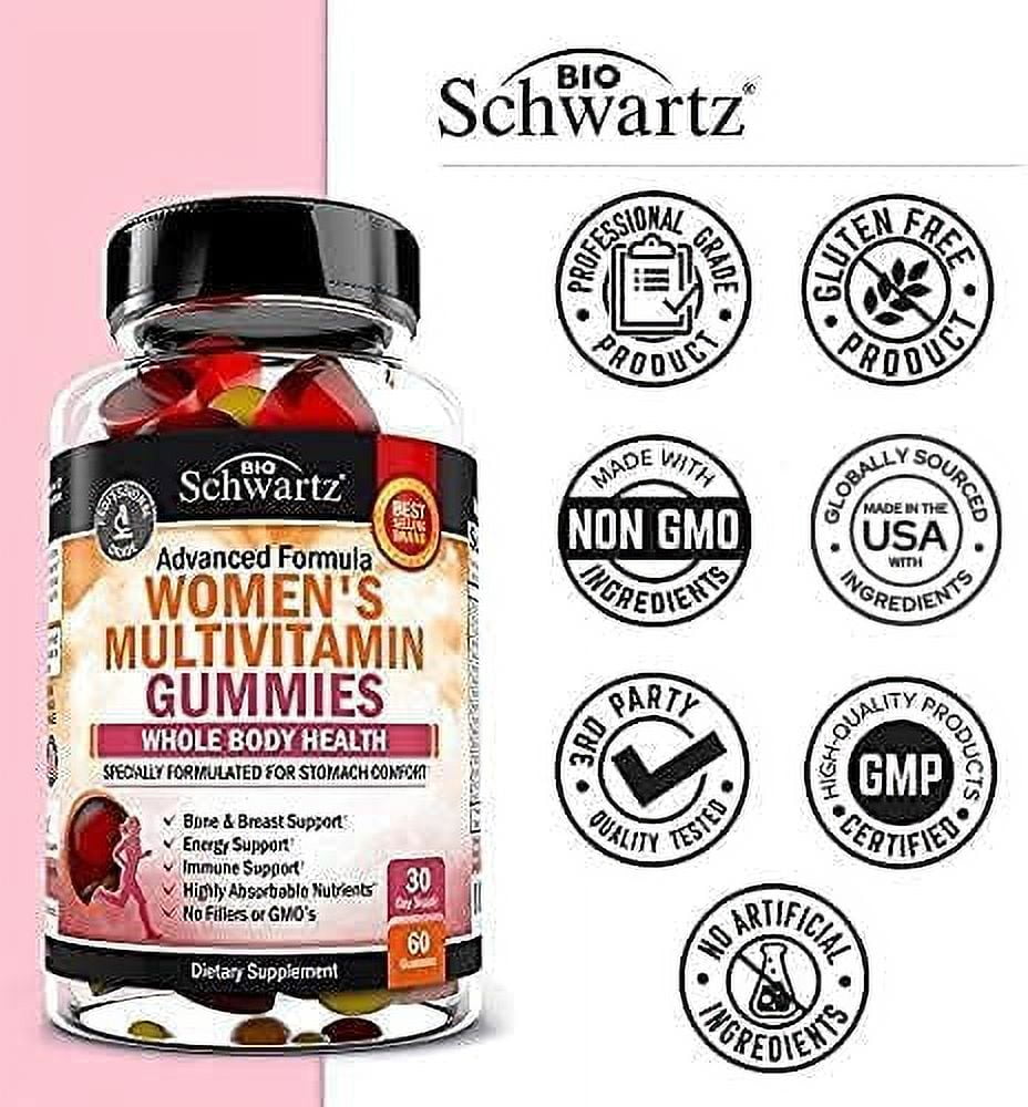 (2 Pack) Women'S Multivitamin Gummies | Immune Support Supplement | Mixed Berry Flavor, 60Ct