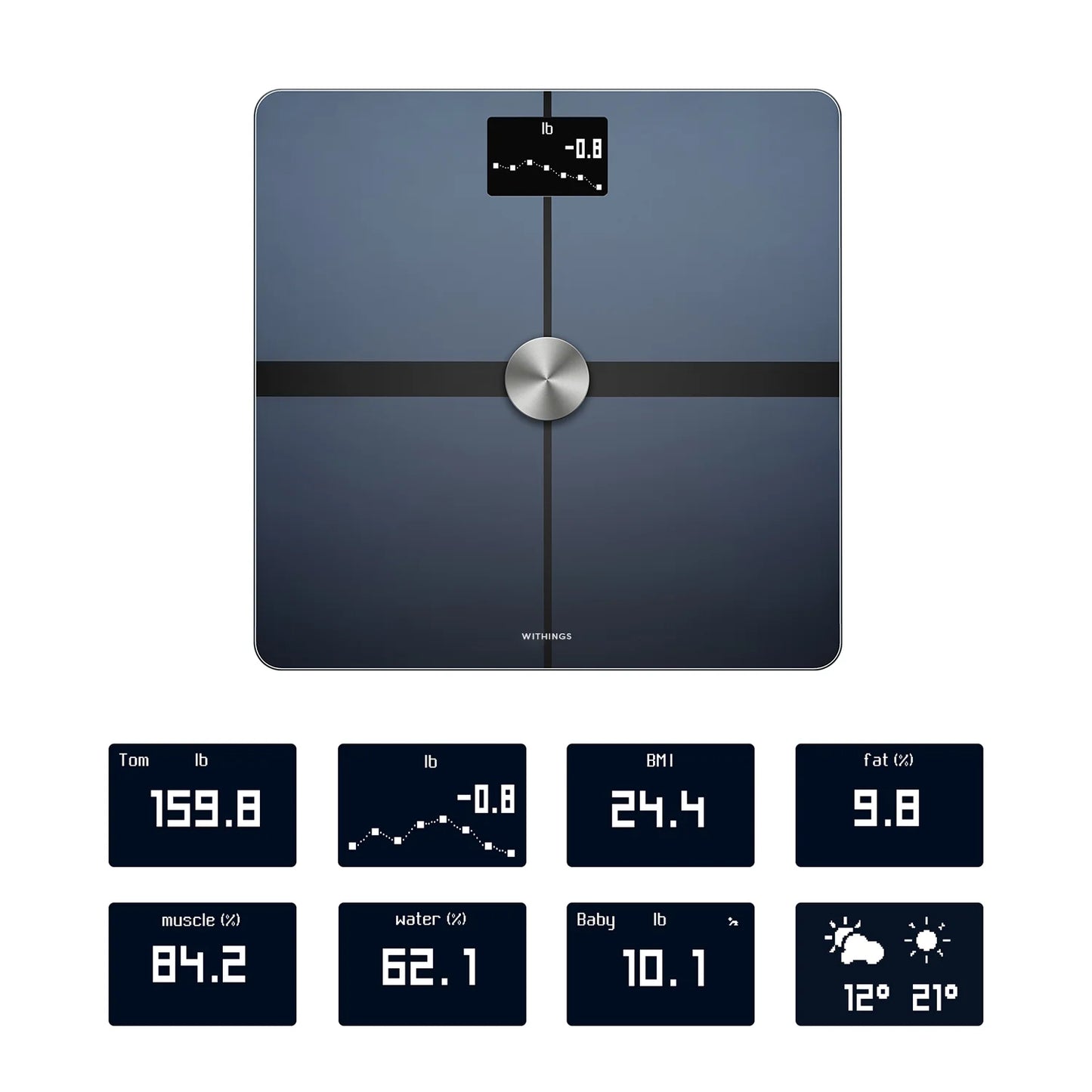 Body+ - Digital Wi-Fi Smart Bathroom Scale in Black, 398 Lb Capacity