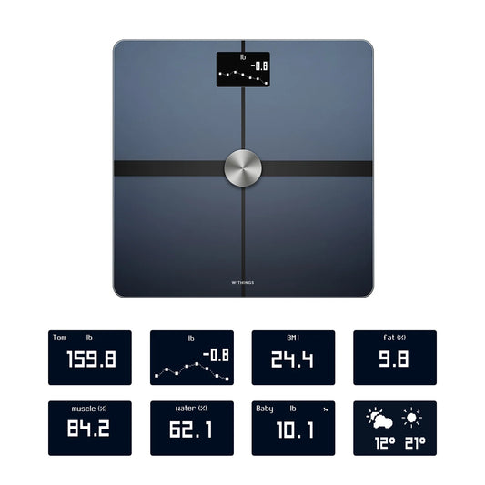 Body+ - Digital Wi-Fi Smart Bathroom Scale in Black, 398 Lb Capacity
