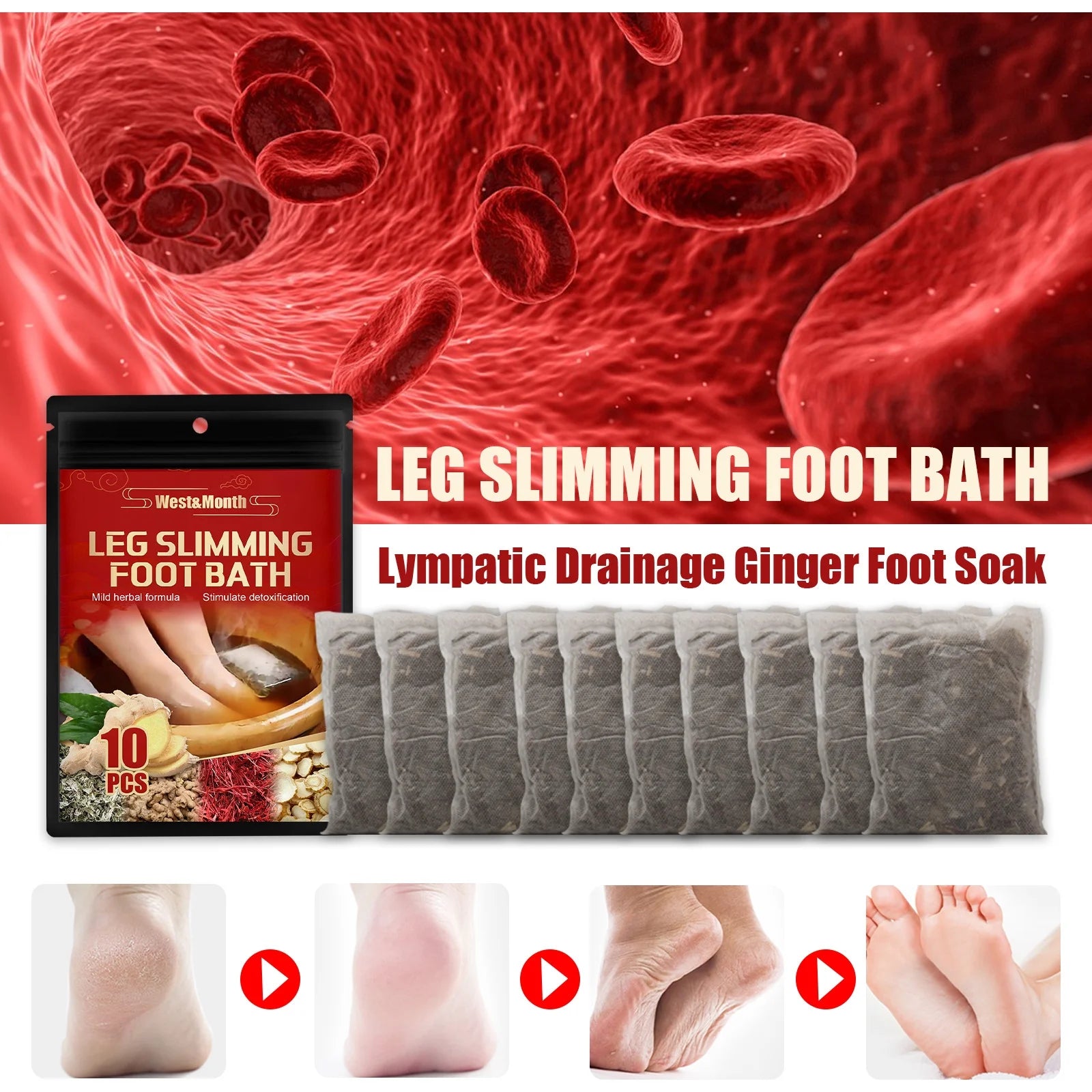 20 Pcs Ginger Foot & Hand Salts & Soaks Foot Care,Eliminate Fatigue Improve Sleeping Foot Pain Foot Care Treatment