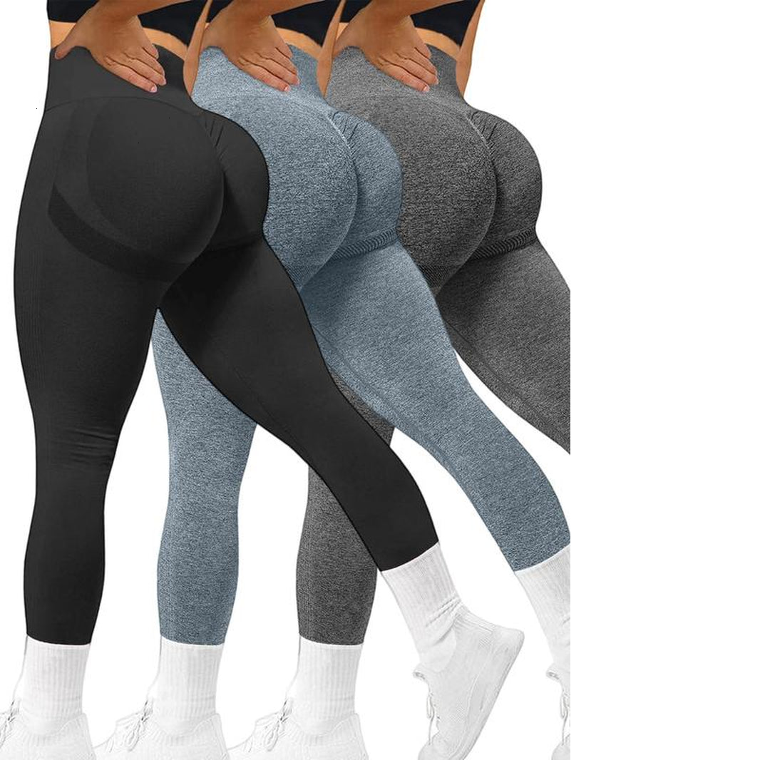 Women'S Solid High Waist Sports Leggings, Tummy Control Skinny Pants, Yoga Pants, Ladies' Sportswear Clothing for Indoor Outdoor Wear, Please Purchase a Size Up, Active Wear, Gym Clothing, Leggings Gym Sets
