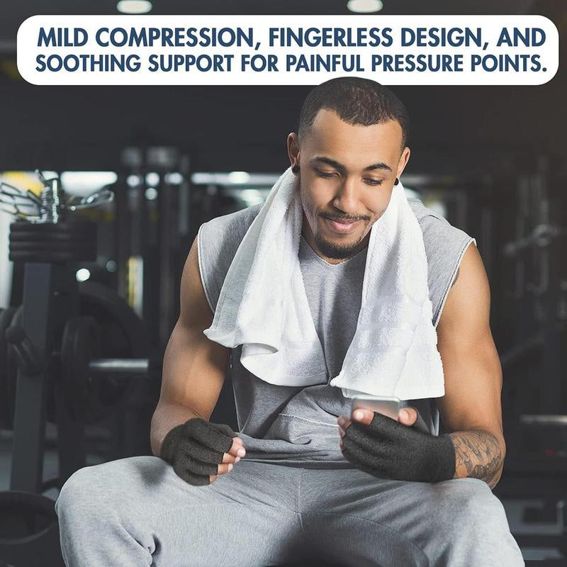 Arthritis Compression Gloves, 1 Pair Anti-Slip Glue Dot Fingerless Gloves for Work, Cycling Gloves, Sports & Outdoor Accessories for Women & Men, Fitness Accessories, Gym Accessories, Adjustable Strap Workout Equipment