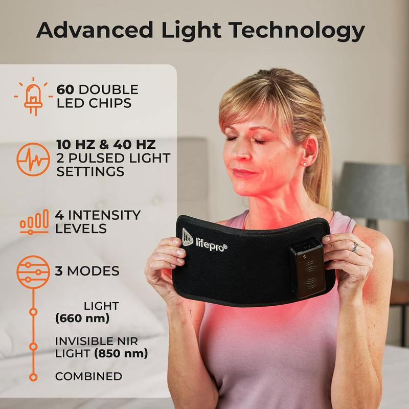 Lifepro Micro LED Light Therapy Belt - Enhance Recovery & Performance with LED Light Therapy | Adjustable Intensity & Vibration