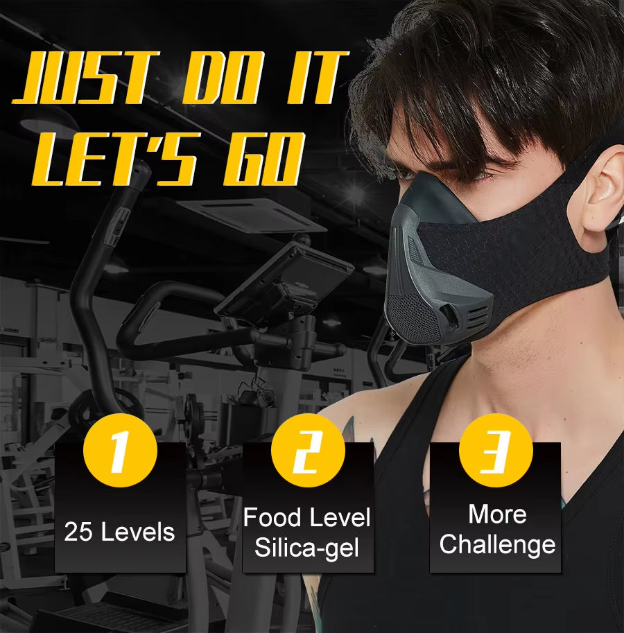 Oxygen Resistance Mask Sports Training Mask Breathing Vital Capacity Training Mask High Altitude O2 Control Mask