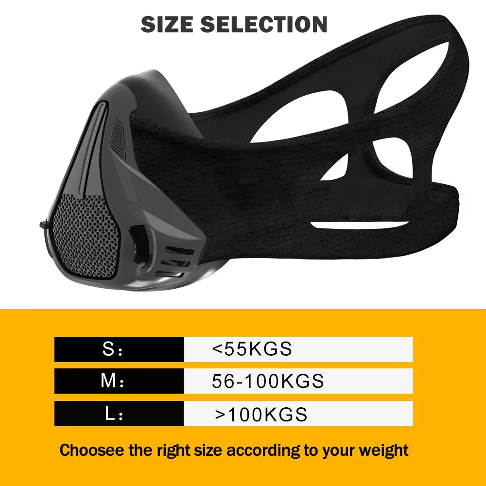 Oxygen Resistance Mask Sports Training Mask Breathing Vital Capacity Training Mask High Altitude O2 Control Mask