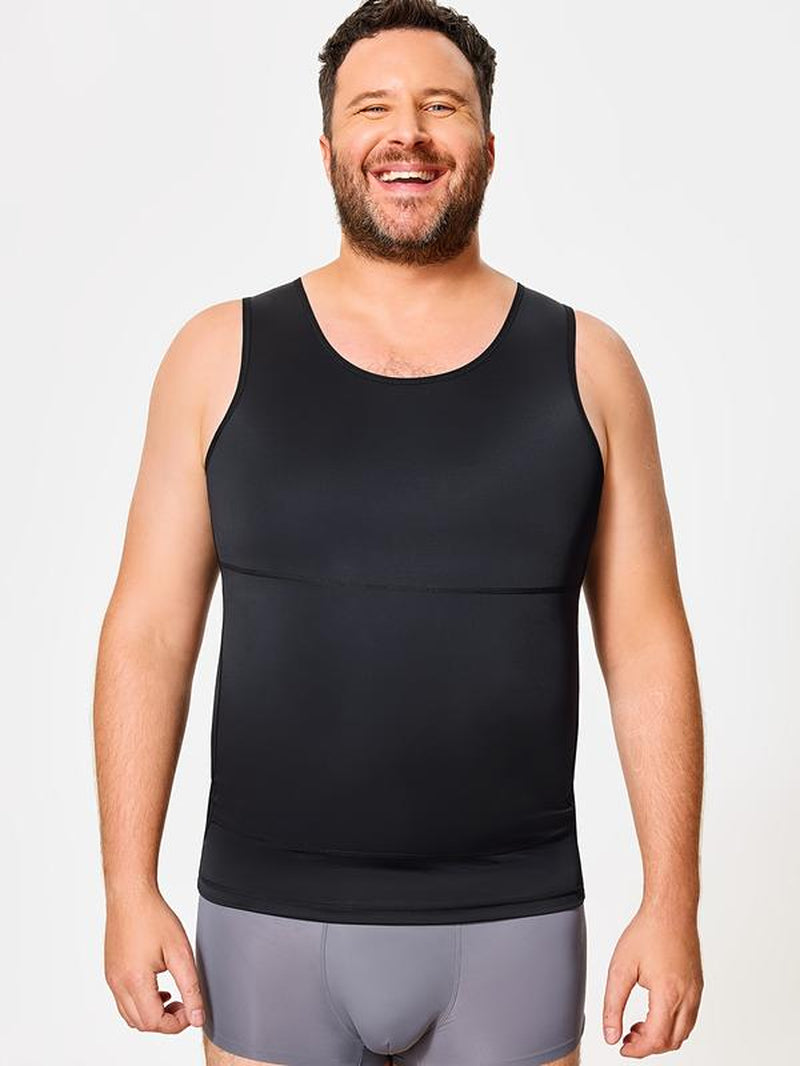 Compression Shirt for Men | Gynecomastia Compression Tank Top Men | Mens Shapewear Compression Shirts Workout Gym Clothing Workout Vest