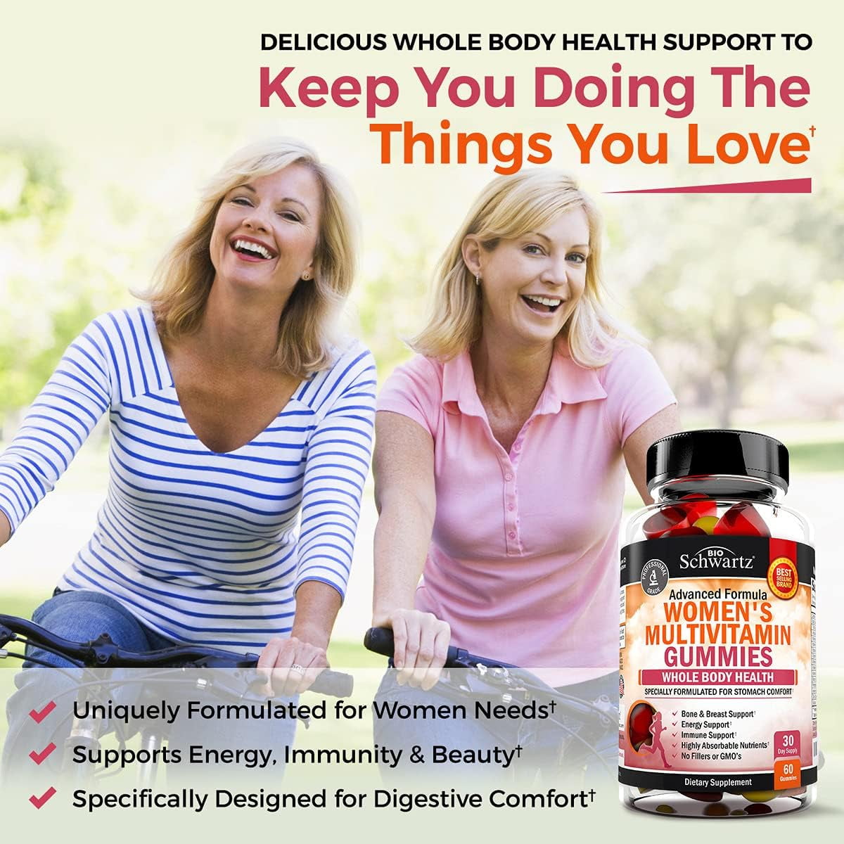 (2 Pack) Women'S Multivitamin Gummies | Immune Support Supplement | Mixed Berry Flavor, 60Ct