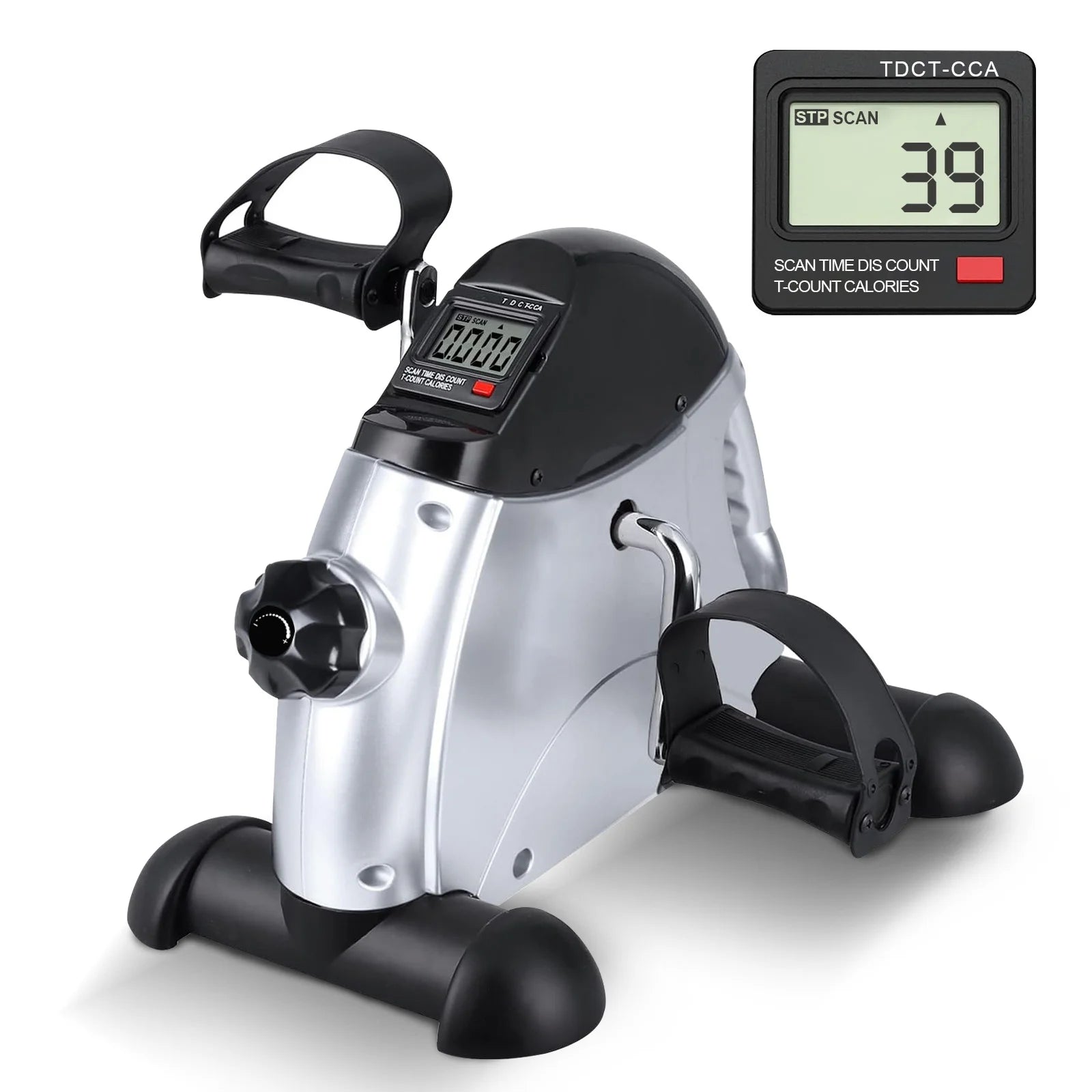 Under Desk Bike Pedal Exerciser, Mini Cycle Exercise Bike, Portable Leg Exerciser with Digital Display for Home