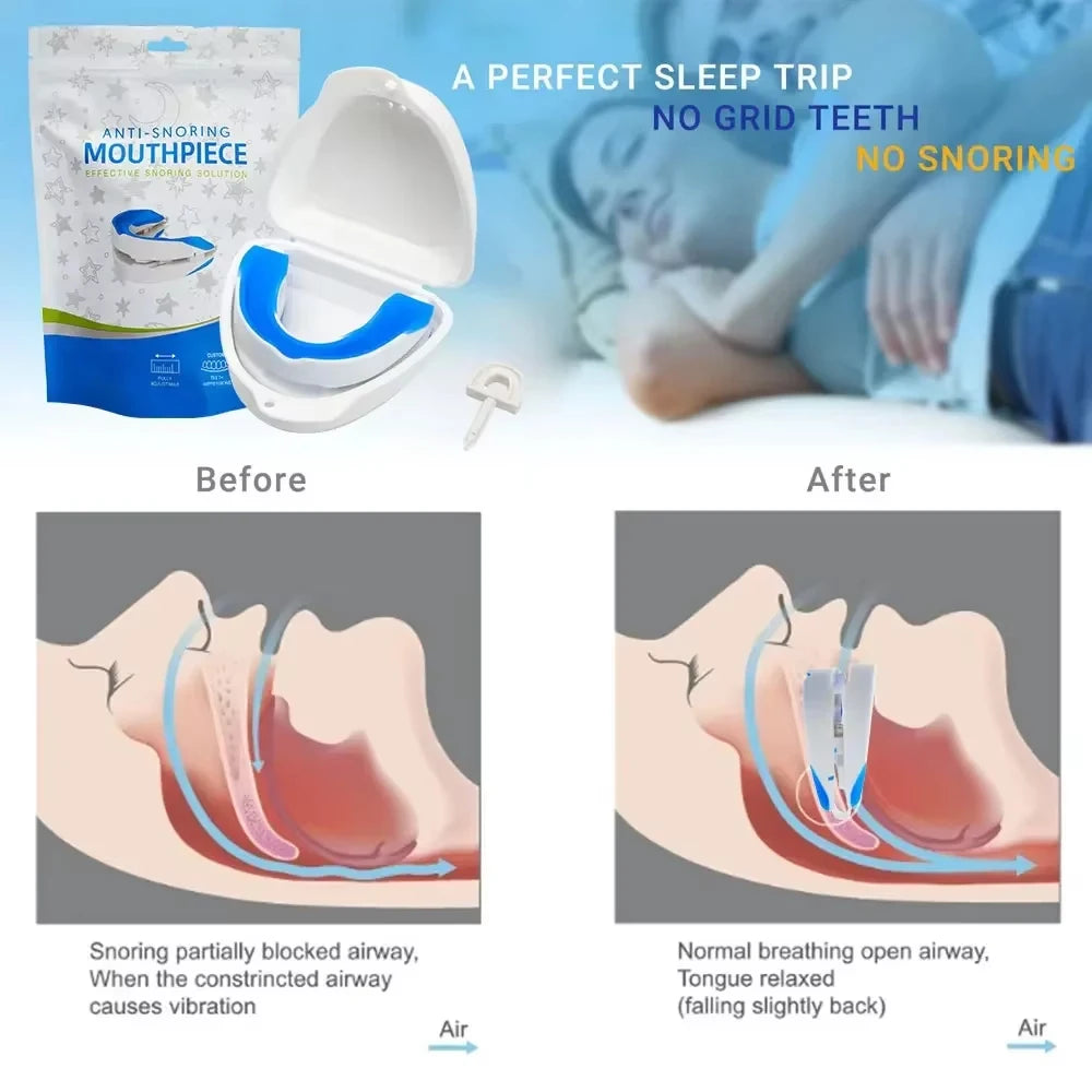 Mouthpiece anti Snore Mouth Guard Silicone anti Snoring Bruxism Sleeping Aid Apnea Guard Teeth Snoring Device Stop Snore Oral