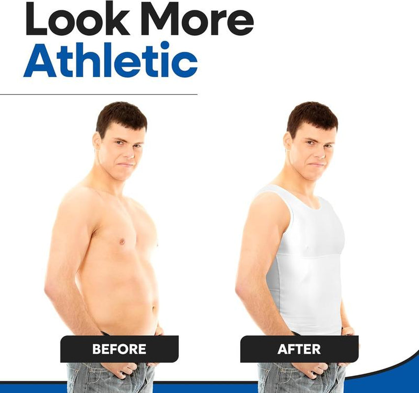 Compression Shirt for Men | Gynecomastia Compression Tank Top Men | Mens Shapewear Compression Shirts Workout Gym Clothing Workout Vest