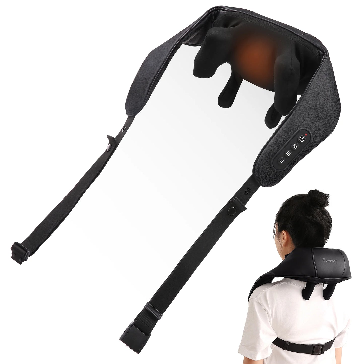 Cordless Shiatsu Neck Massager with Heat, Portable 6D Kneading Shoulder Massager for Pain Relief, Gifts for Mom Dad