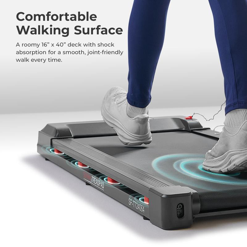 Treadpad 100 Smart Walking Treadmill, Wifi Treadmills – Compact, Foldable, Portable, under Desk & Incline Options (Manual & Auto), Brushless Motor, & Bluetooth Sunnyfit App, LED Display, Shock Absorption