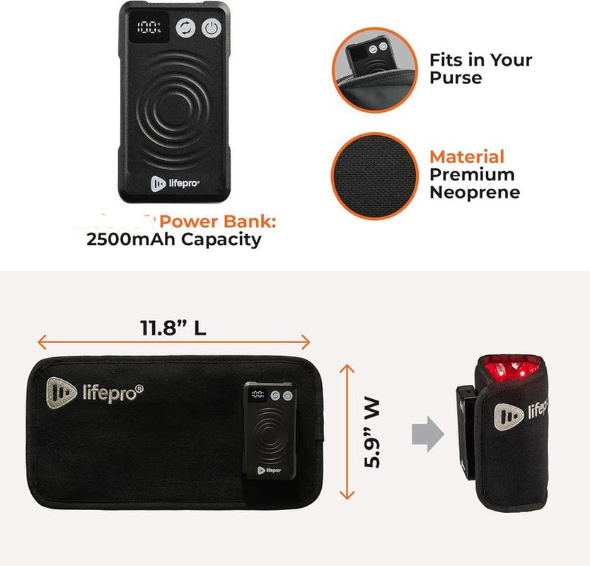 Lifepro Micro LED Light Therapy Belt - Enhance Recovery & Performance with LED Light Therapy | Adjustable Intensity & Vibration