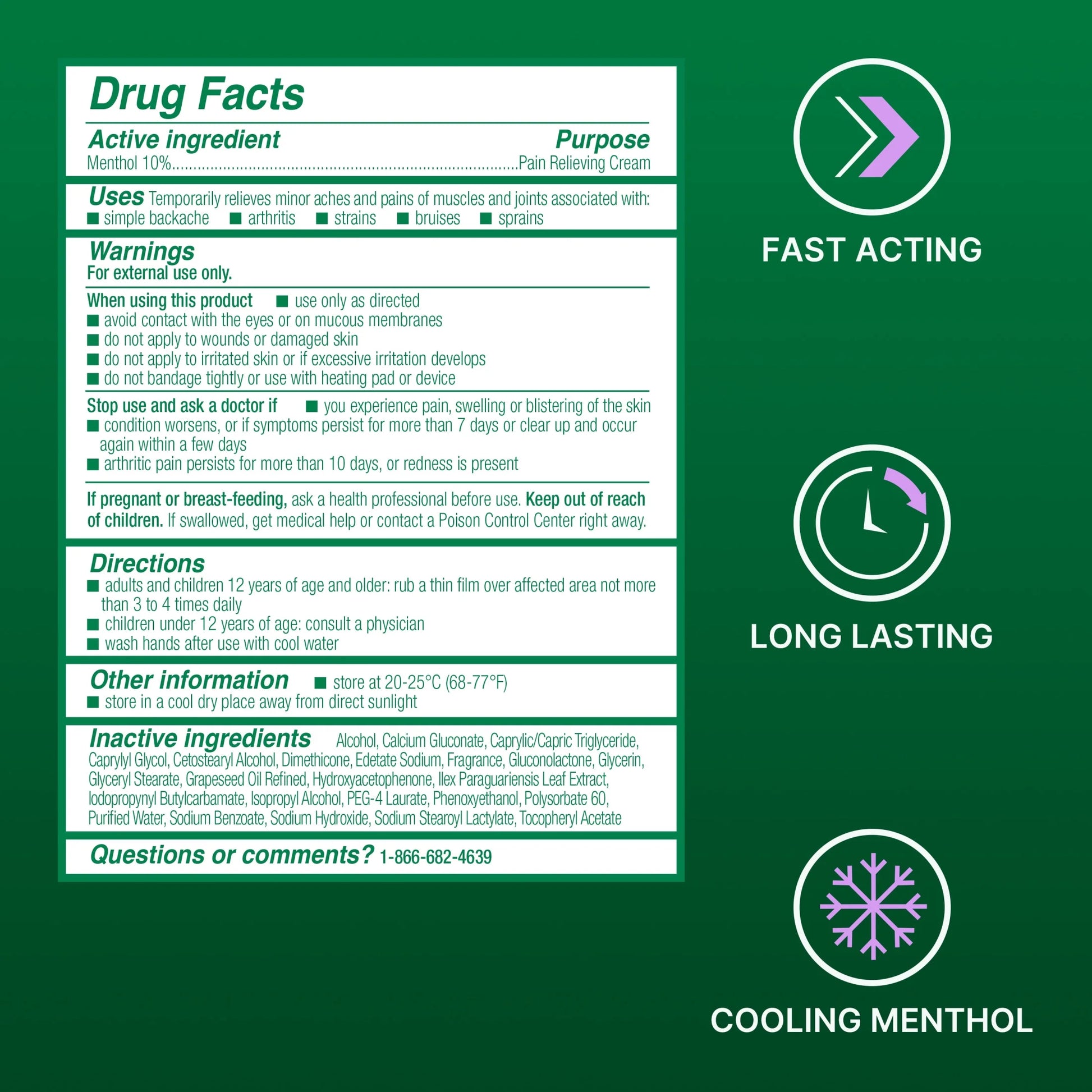 (2 Pack)  Overnight Pain Relief Cream, Back Knee Muscle Joint and Arthritis Pain Relievers, 3 Oz