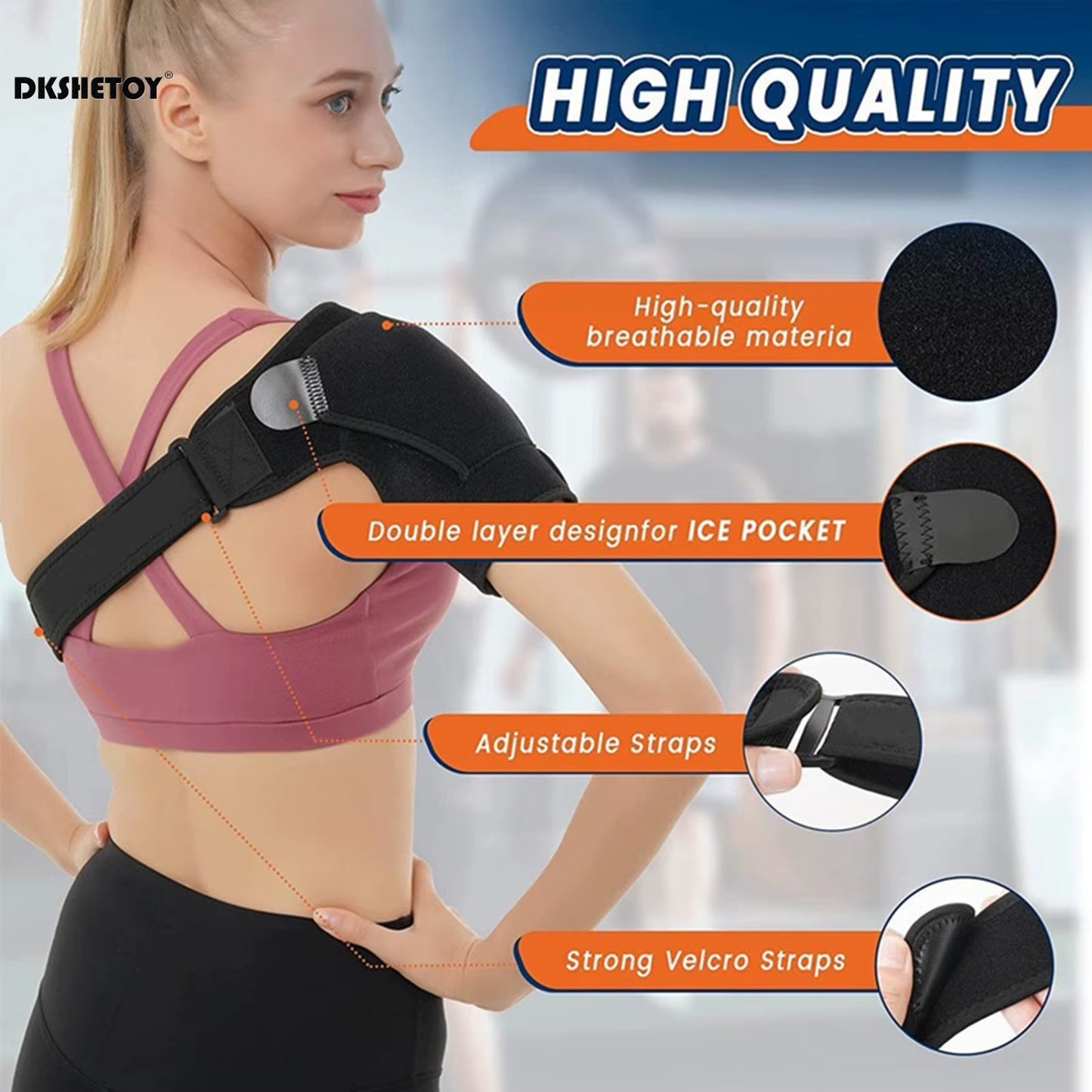 Support Brace for Torn Rotator Cuff Adjustable Shoulder Support Pad Belt Band Strap Wrap Compression Sleeves Back Brace Guard