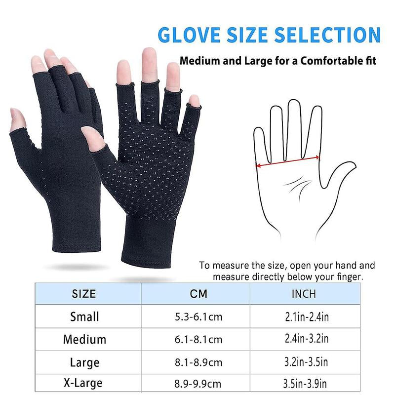 Arthritis Compression Gloves, 1 Pair Anti-Slip Glue Dot Fingerless Gloves for Work, Cycling Gloves, Sports & Outdoor Accessories for Women & Men, Fitness Accessories, Gym Accessories, Adjustable Strap Workout Equipment