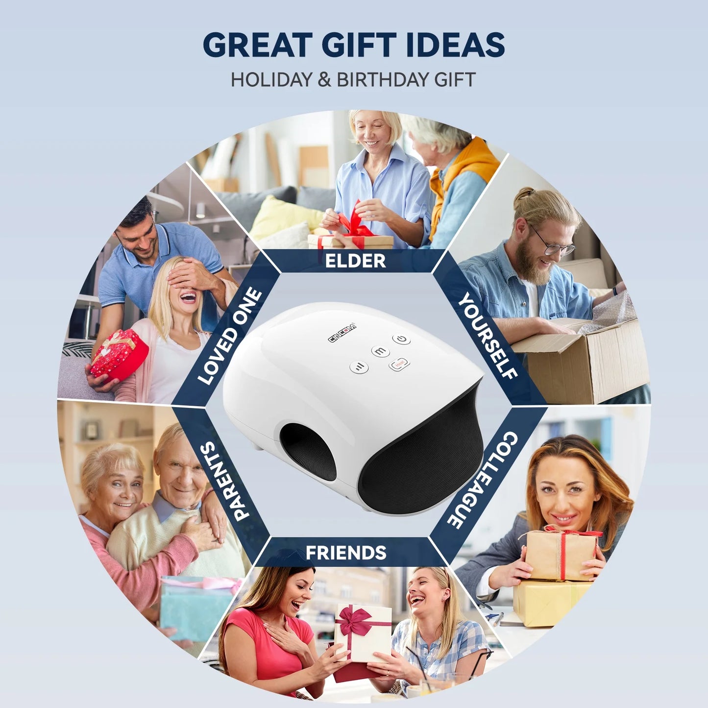 Cordless Hand Massager with Heat and Compression for Arthritis and Carpal Tunnel, White