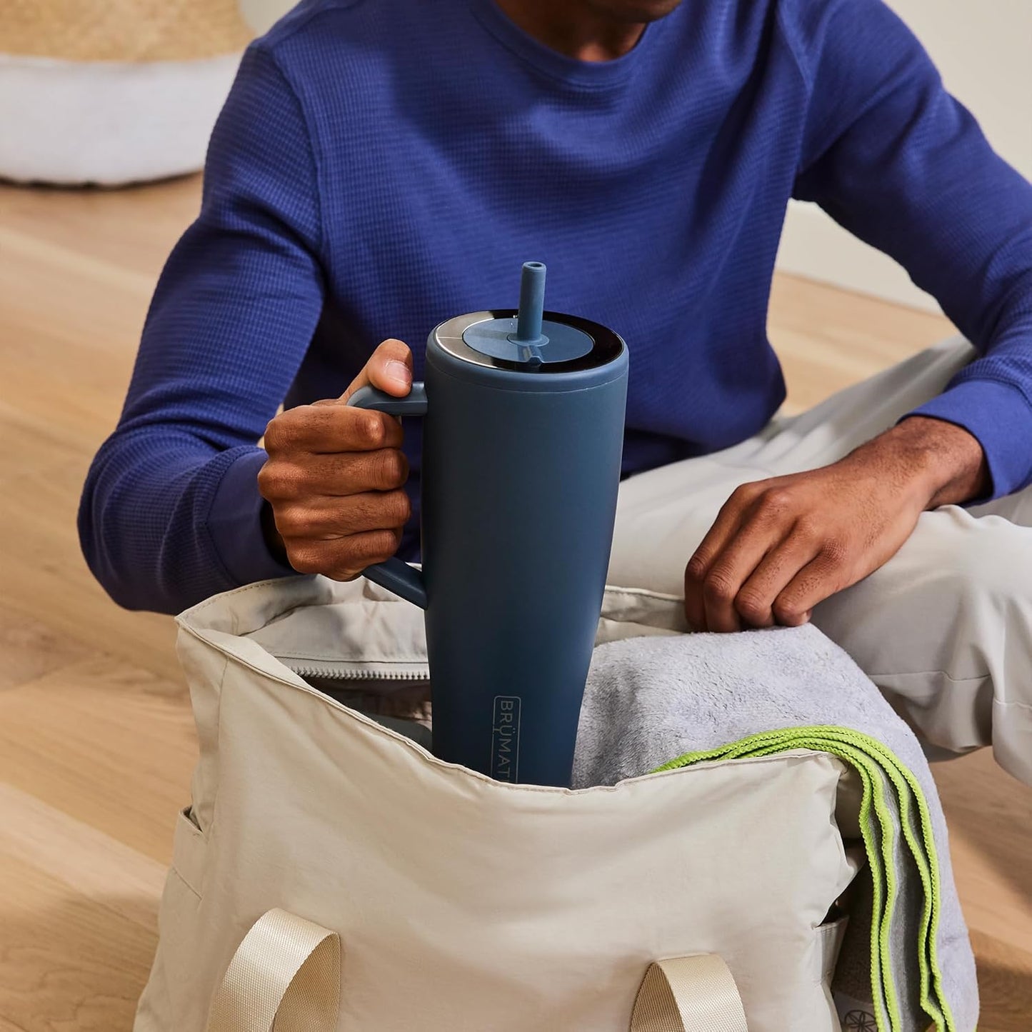 Era 40 Oz Tumbler with Handle and Straw | 100% Leakproof Insulated Tumbler with Lid and Straw | Made of Stainless Steel | Cup Holder Friendly Base | 40Oz (Dune)