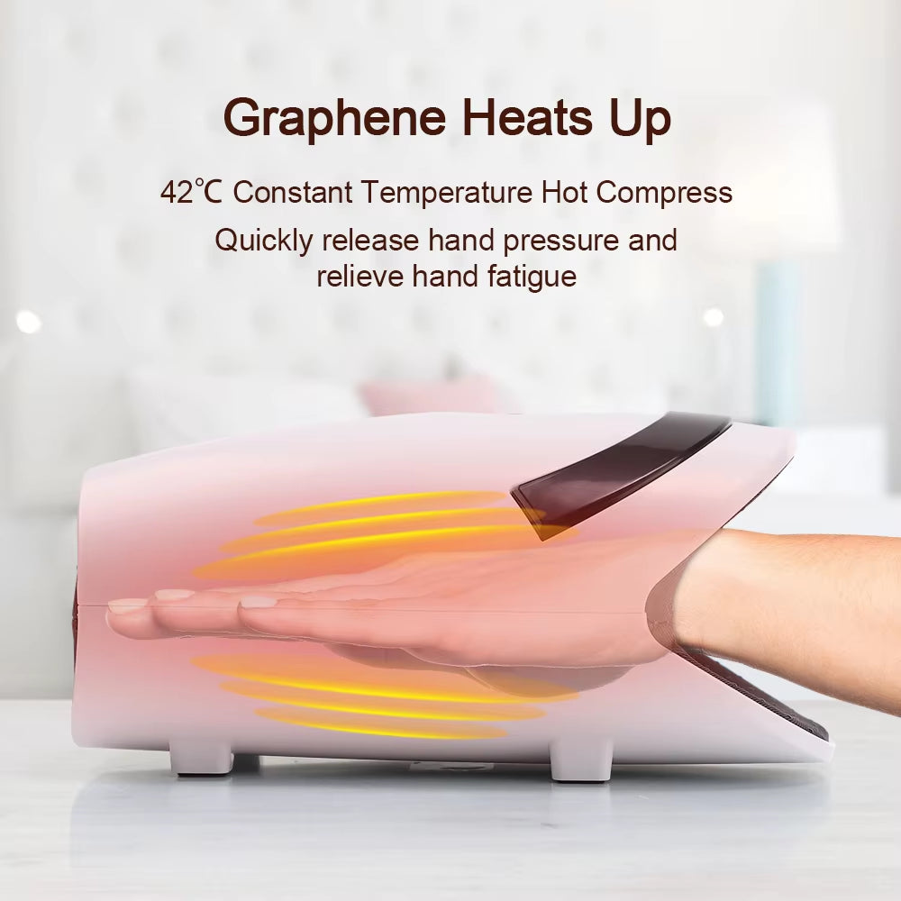 Electric Hand Massager with Air Compression Heating Palm Finger Massage for Arthritis Finger Numbness Wrist Relax Hand Care