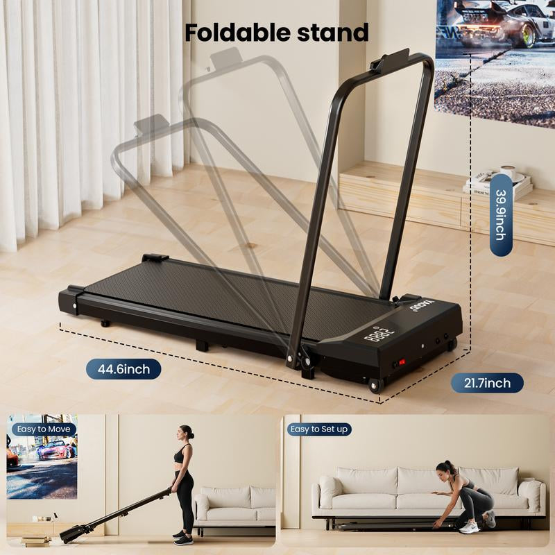 【New Arrival】Deals for You YAGUD Electric Folding Treadmill with Handrail, Low-Noise Motor – 265Lbs Weight Capacity Spacious Belt, Dual Shock Absorption, Remote Control & Wheels for Easy Moving – Includes Free Resistance Bands and Remote