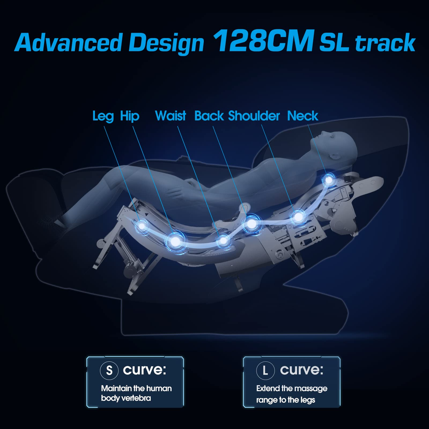 Healthrelife Massage Chair Zero Gravity Full Body Recliner Air Pressure SL Track