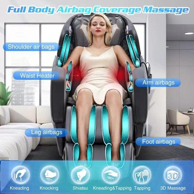 Healthrelife Massage Chair Zero Gravity Full Body Recliner Air Pressure SL Track