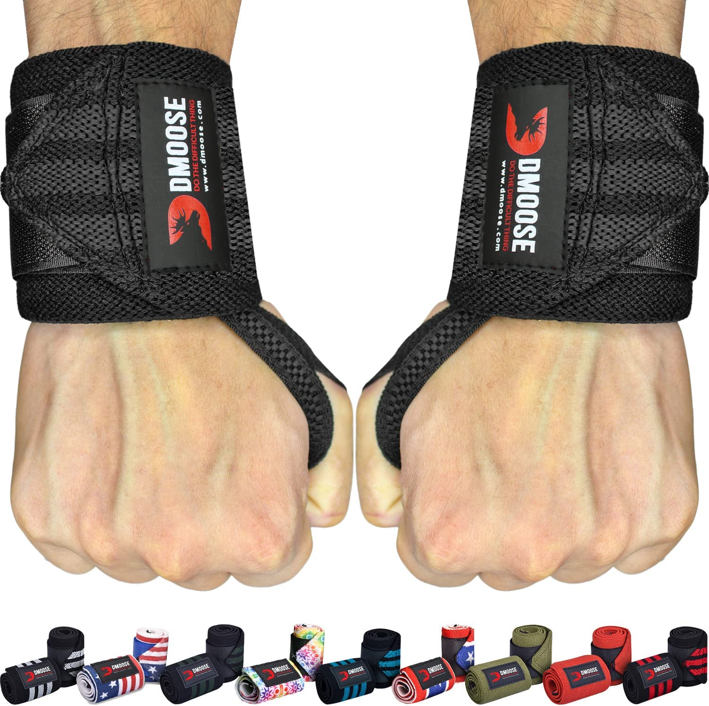 Maximize Your Lifts with DMoose Weightlifting Wrist Wraps – Support, Power & Comfort in Every Rep!