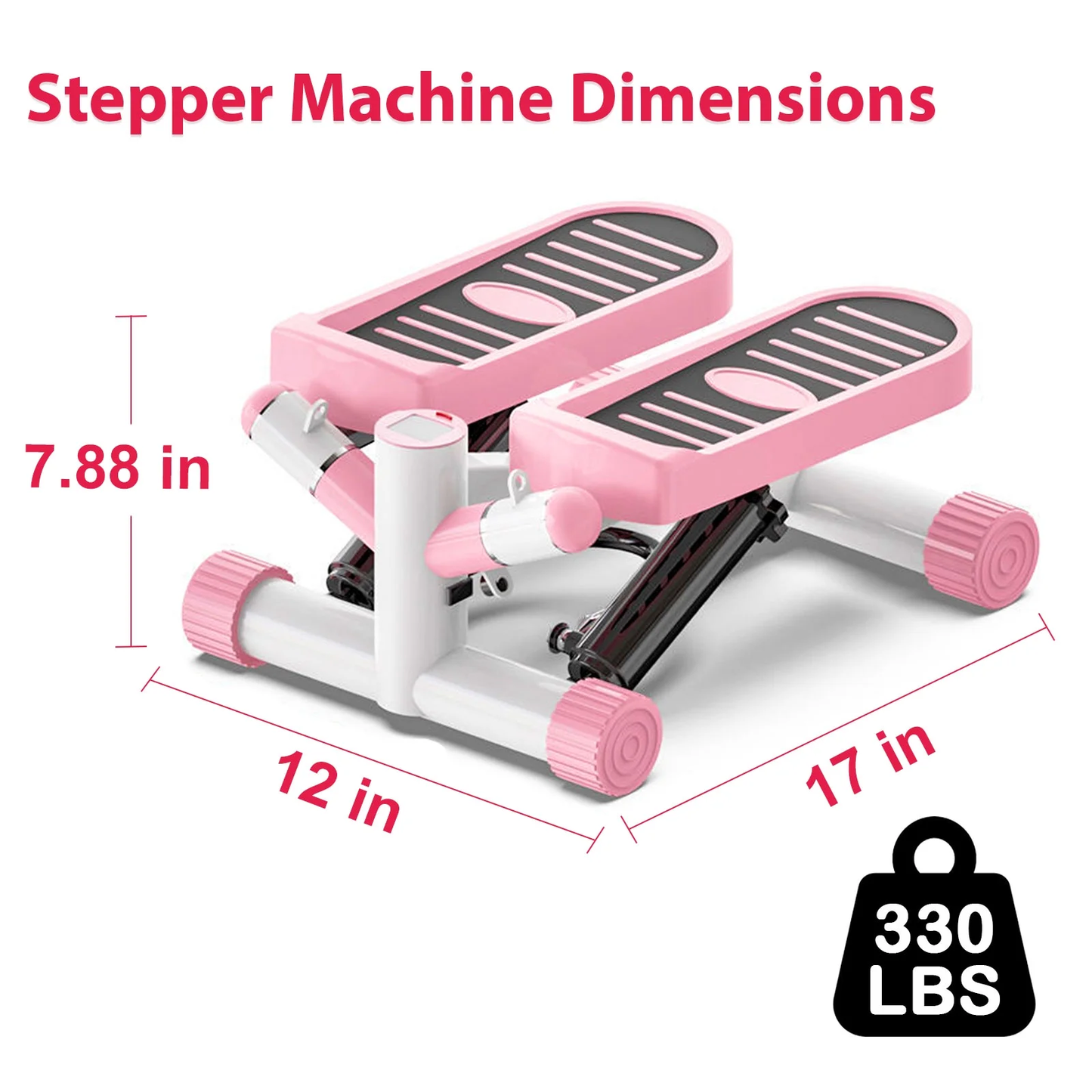 Portable Mini Stair Stepper Exercise Fitness Machine with Resistance Band