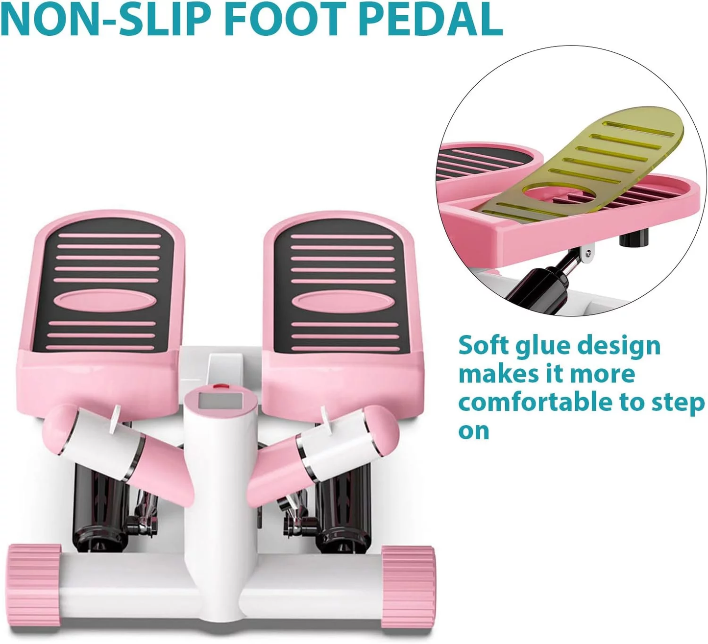 Portable Mini Stair Stepper Exercise Fitness Machine with Resistance Band