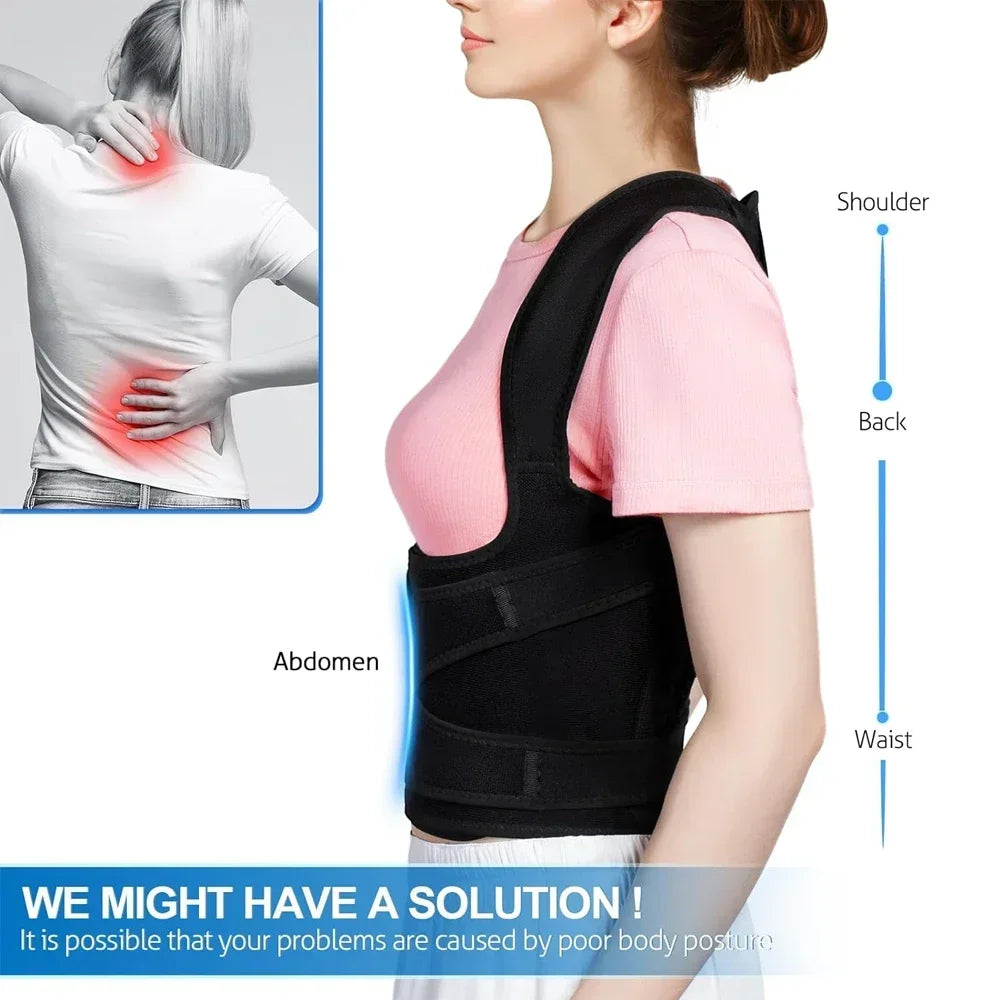 Posture Corrector Back Orthopedic Straps for Men and Women Fully Adjustable Spinal Brace