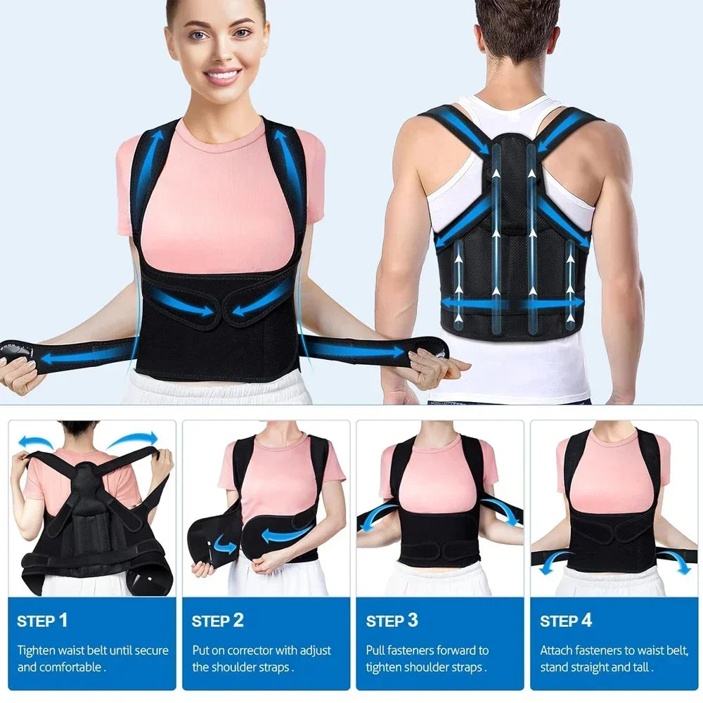 Posture Corrector Back Orthopedic Straps for Men and Women Fully Adjustable Spinal Brace