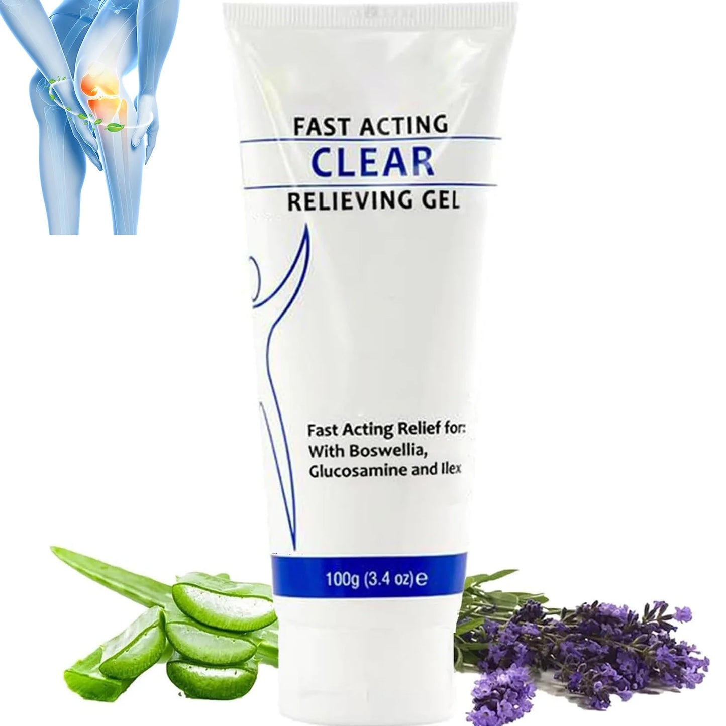 Soothing Cooling Gel 100G, Relieving Body Gel, Pain Relieving Gel, Fast Acting Clear Pain Relieving Gel, Cooling with Menthol and Frankincense, Relieve Muscle Tension (1PCS)