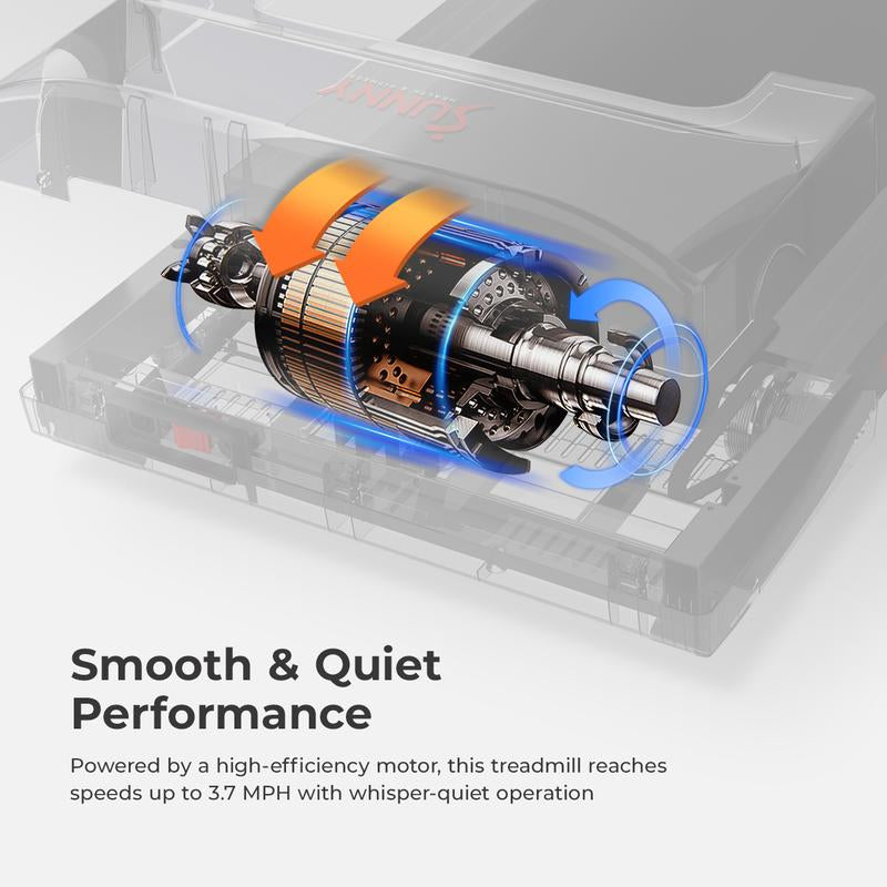 Treadpad 100 Smart Walking Treadmill, Wifi Treadmills – Compact, Foldable, Portable, under Desk & Incline Options (Manual & Auto), Brushless Motor, & Bluetooth Sunnyfit App, LED Display, Shock Absorption