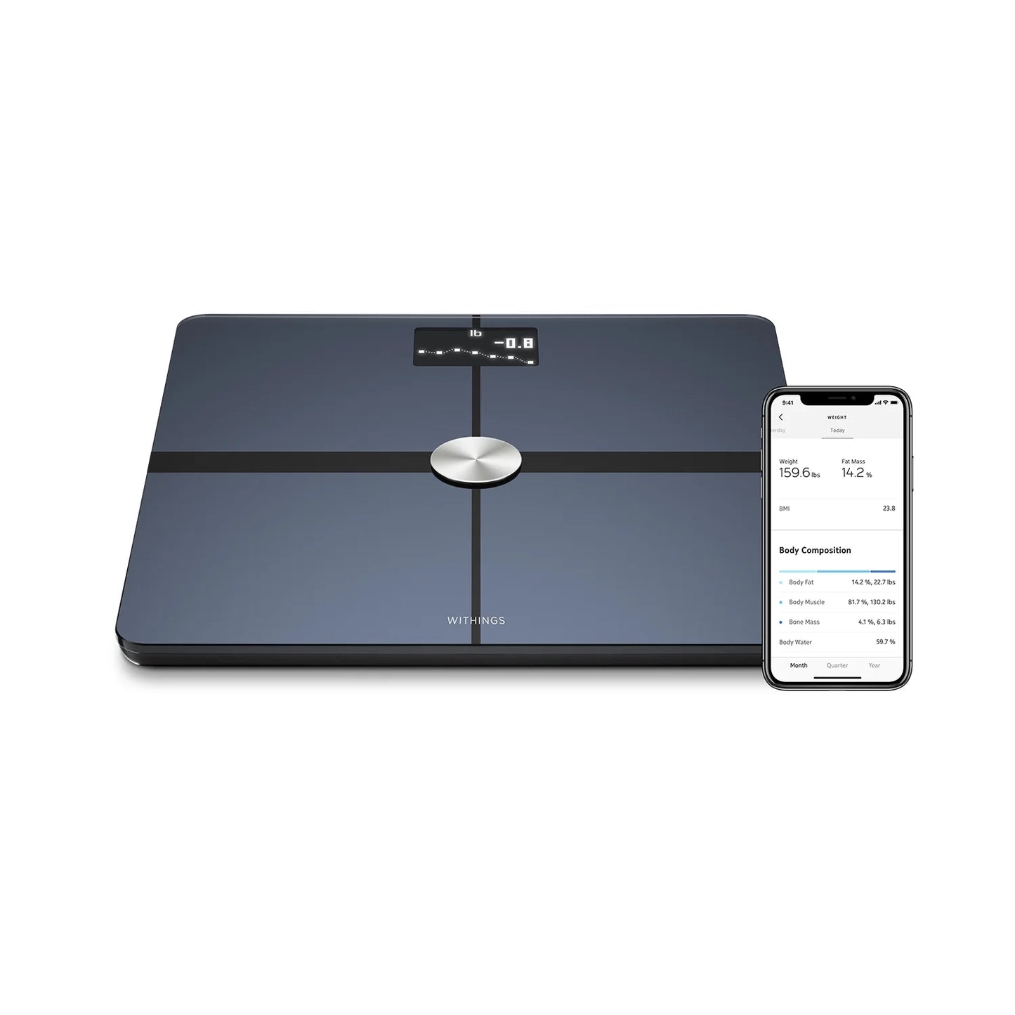 Body+ - Digital Wi-Fi Smart Bathroom Scale in Black, 398 Lb Capacity