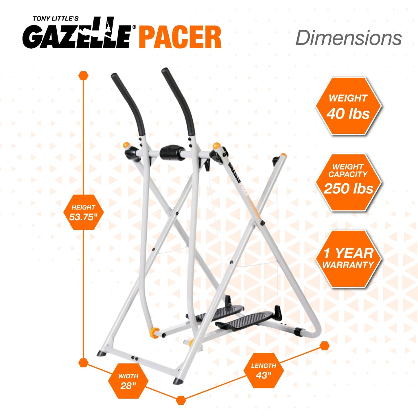 Tony Little Pacer Total Body Home Exercise Elliptical Glider