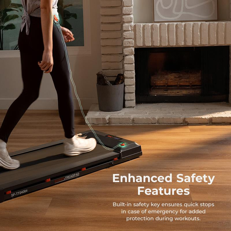 Treadpad 100 Smart Walking Treadmill, Wifi Treadmills – Compact, Foldable, Portable, under Desk & Incline Options (Manual & Auto), Brushless Motor, & Bluetooth Sunnyfit App, LED Display, Shock Absorption