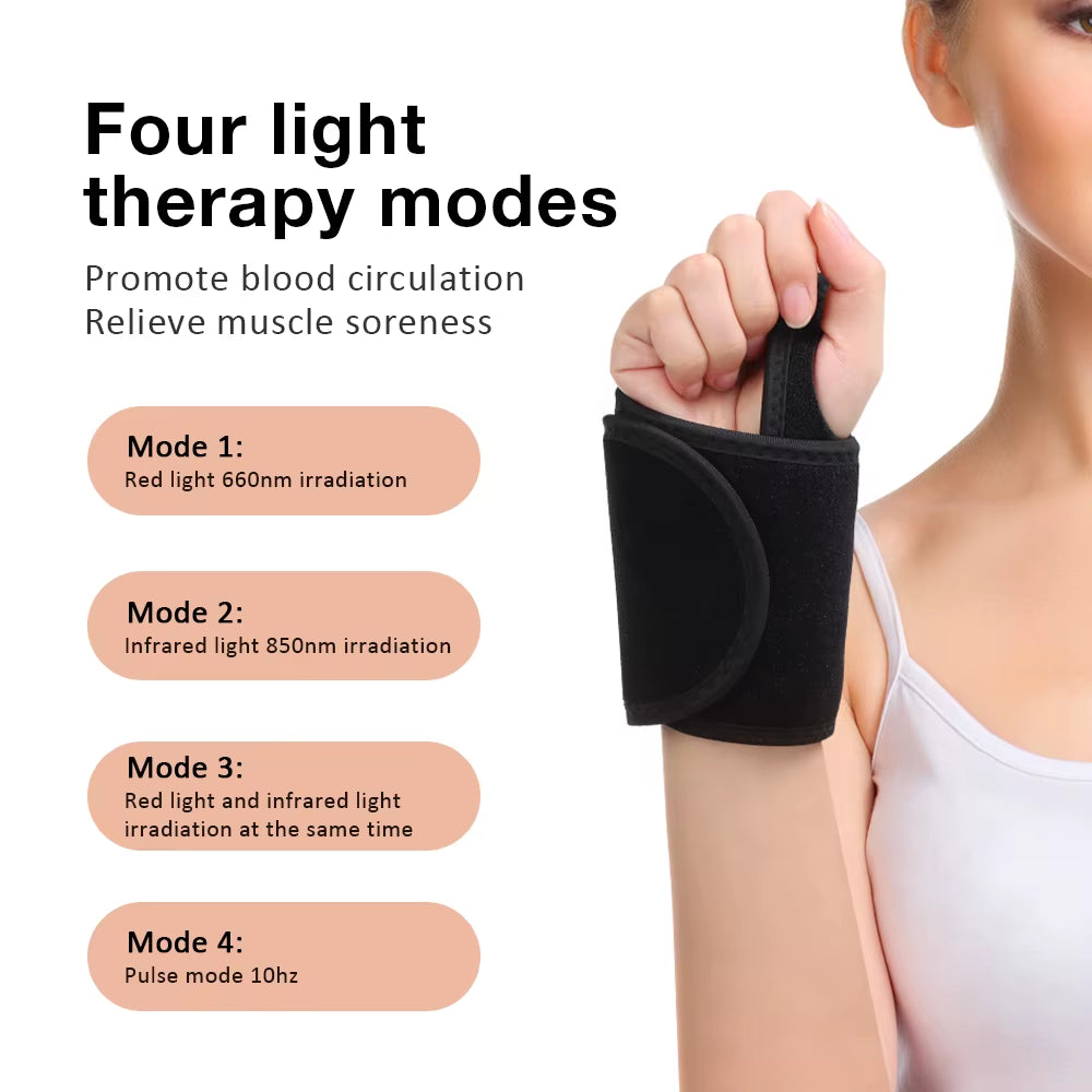 Red Light Therapy Sports Wrist Wraps 660Nm 850Nm 48 Lamp Beads Infrared Belt Support Brace Waist Heat Pad Hand Massager