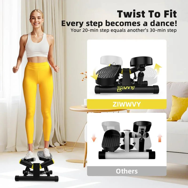 Ziwwvy Steppers for Exercises, Twisting Stepper for Butt Lifting with Resistance Bands and 330Lbs Weight for Home and Office Use with LCD Monitor and Dual Hydraulic Fitness System to Sharping Waist