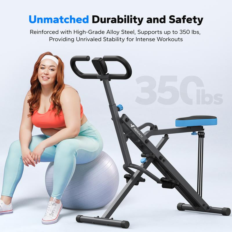 MERACH Squat Machine Glutes Workout Adjustable Resistance Foldable Exercise Equipment Leg Exercise Machine Rowing Machine