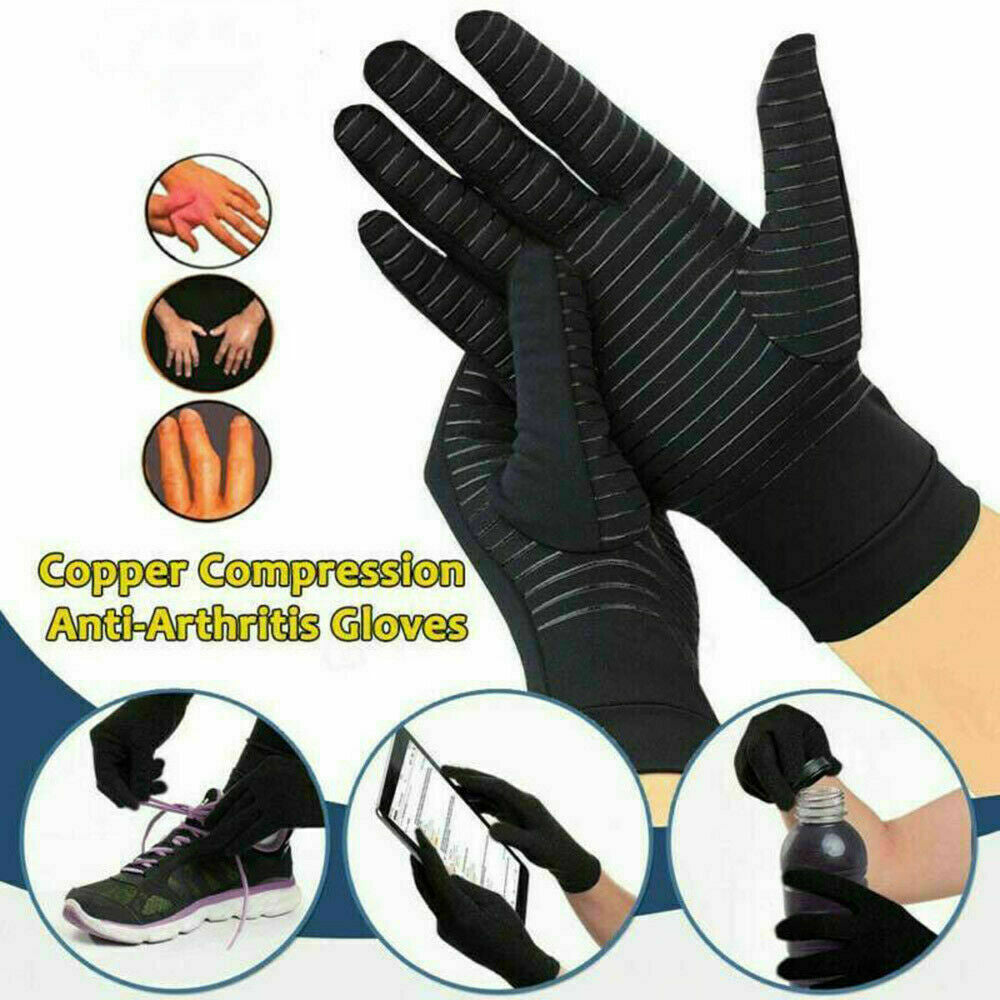 Copper Arthritis Compression Gloves Hand Wrist Brace Support Joint Pain Relief