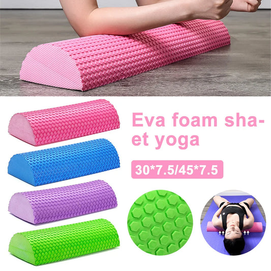 Half round EVA Foam Roller Semi-Circular Massage EVA Foam Shaft Yoga Pilates Fitness Equipment with Massage Floating Point